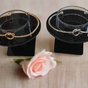 Elegant Gold and Silver Knot Bracelets